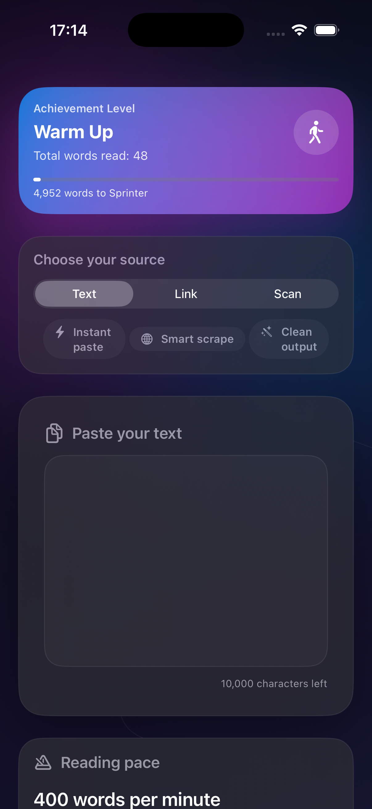 Zippy Speed Reader screenshot 1