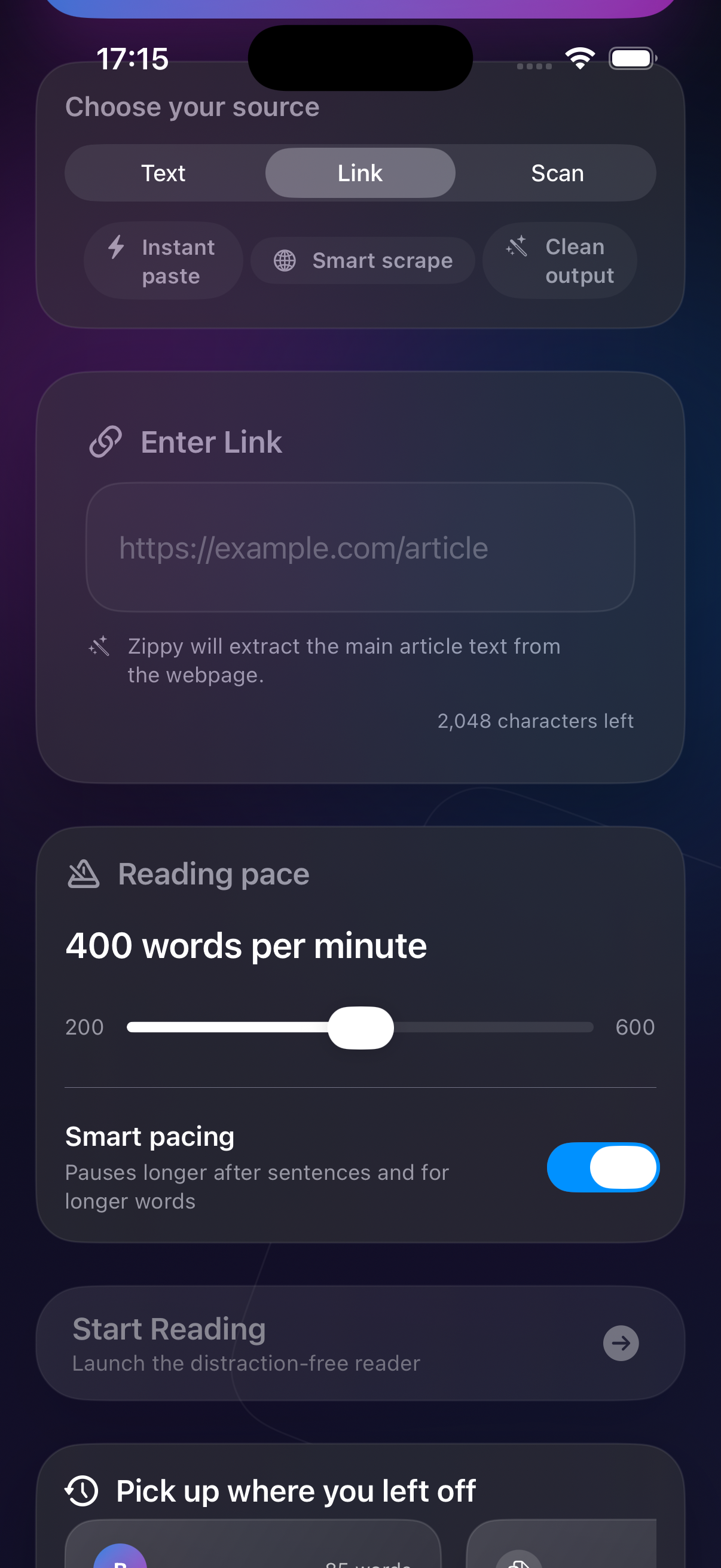 Zippy Speed Reader screenshot 2